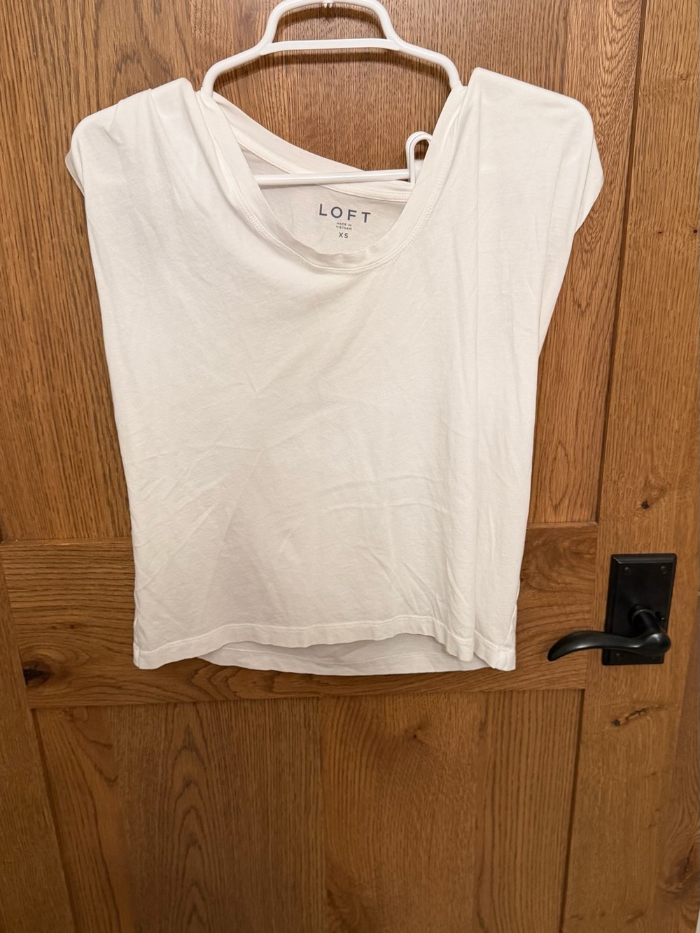 LOFT White Cap-Sleeve Cotton Tee
